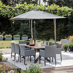 Small Image of LG Venice 8 Seat Dining Set with 3m Parasol