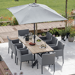 Extra image of LG Venice 8 Seat Dining Set with 3m Parasol