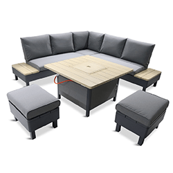 Extra image of LG Venice Open Modular Corner Lounge Set with Firepit Table