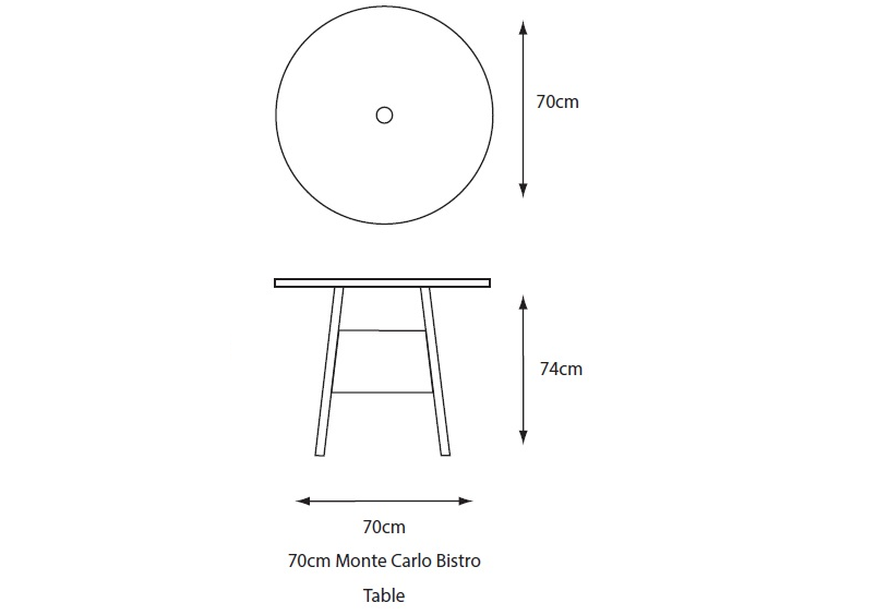 Bistro Table - dimensions image