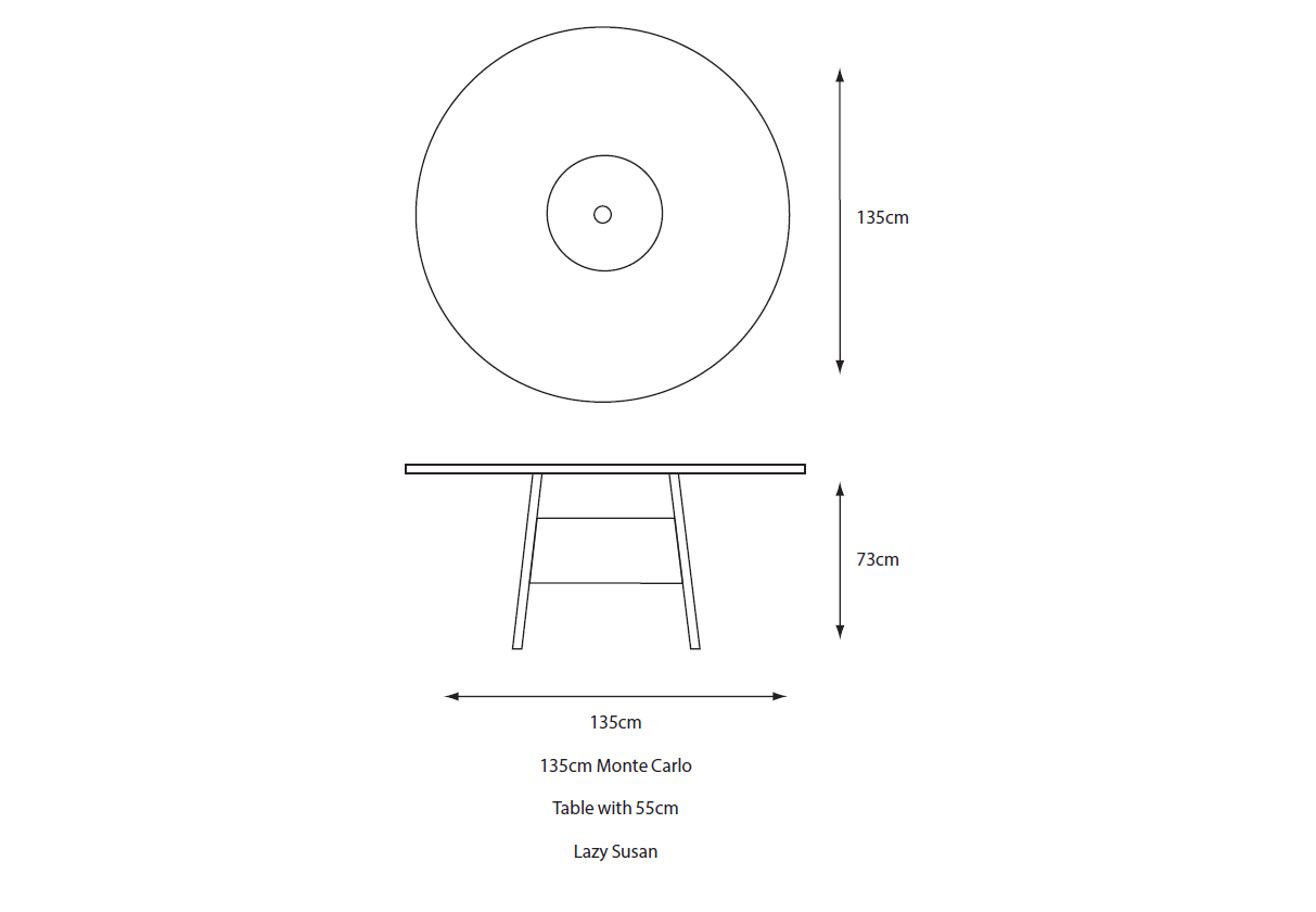 Dining Table - dimensions image