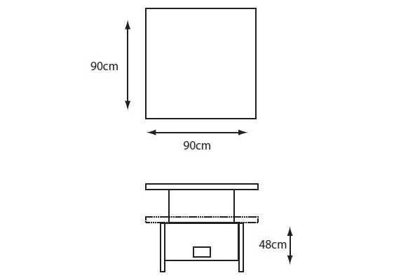 Adjustable Table - dimensions image