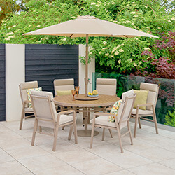Image of LG Sorrento 6 Seat Dining Set with Lazy Susan - NO PARASOL