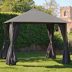 Extra image of LG Sanctuary Birch 3x3m Fabric Gazebo with Solar Lights