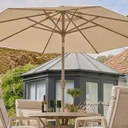 Extra image of LG Sorrento 4 Seat Dining Set with Deluxe 2.5m Parasol