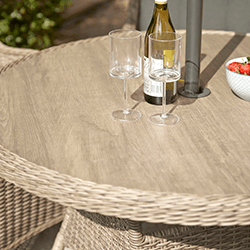 Extra image of LG St Tropez Sand 4 Seat Dining Set with 2.5m Parasol