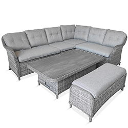 Extra image of LG St Tropez Stone Rectangular Corner Sofa Set with Adjustable Table