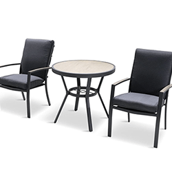 Extra image of LG Monza Bistro Set with High Back Chairs