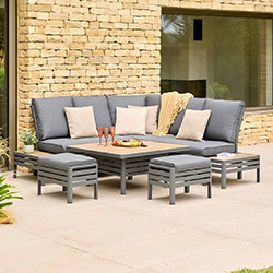 Image of LG Monza Square Modular Corner Dining Set with Adjustable Table
