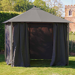 Image of LG Sanctuary Birch 3x3m Fabric Gazebo with Solar Lights