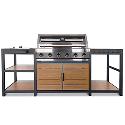 Extra image of LG Sanctuary Oak 6 Burner Outdoor Kitchen in Oak