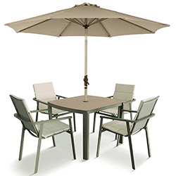 Extra image of LG Tuscany 4 Seat Dining Set with 2.5m Parasol
