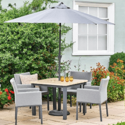 Small Image of LG Venice 4 Seat Dining Set with 2.5m Parasol