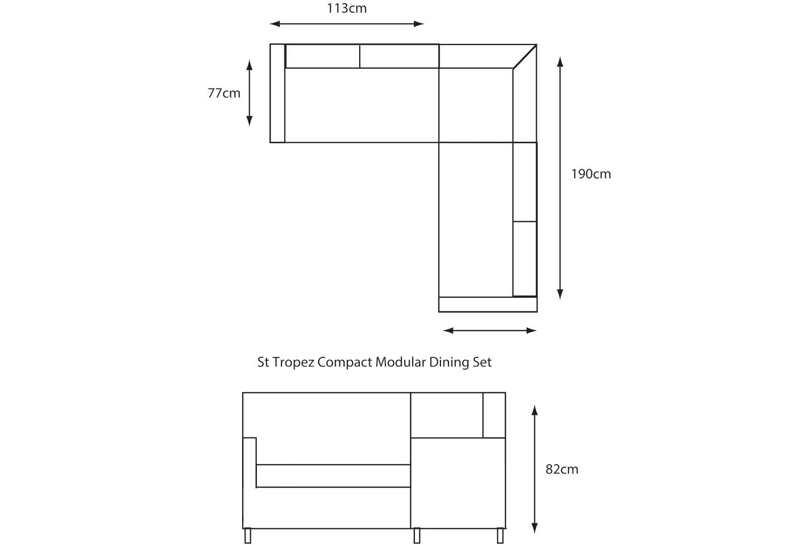 Corner Sofa- dimensions image