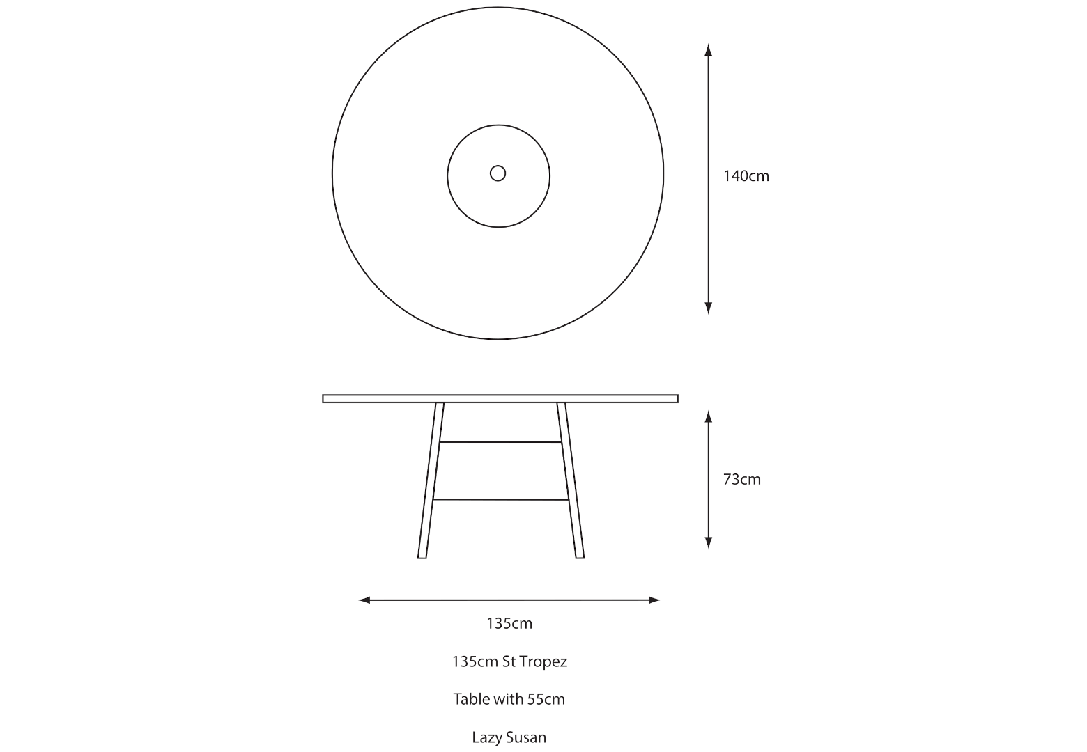 Table - dimensions image
