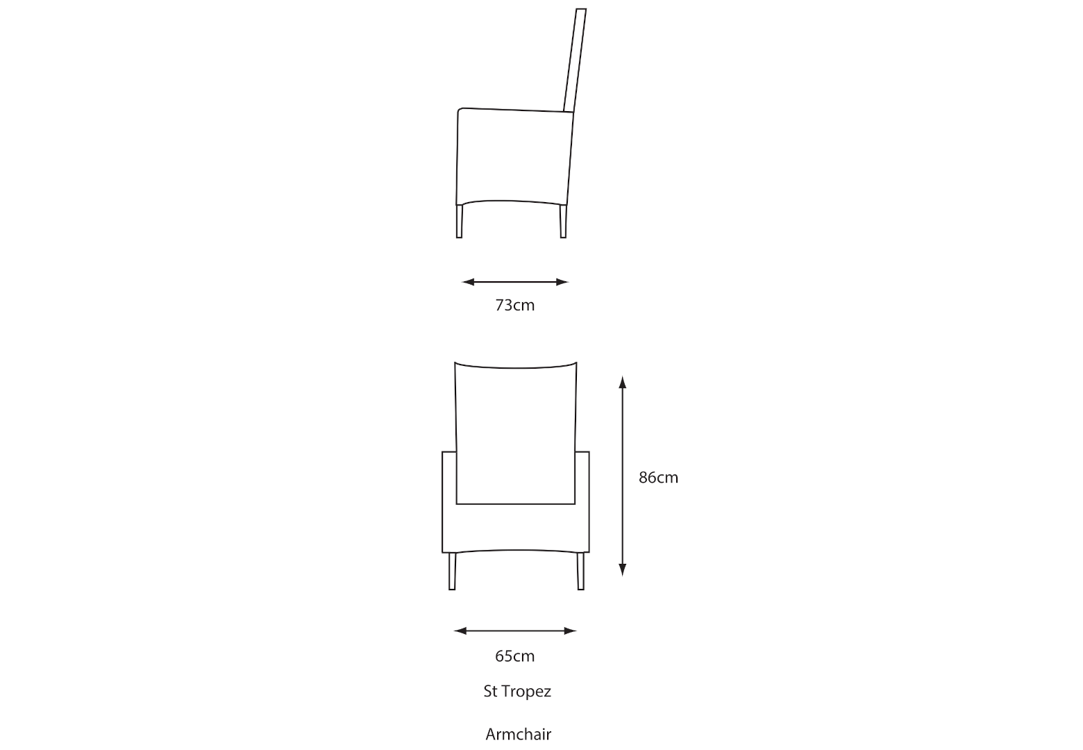 Armchair- dimensions image