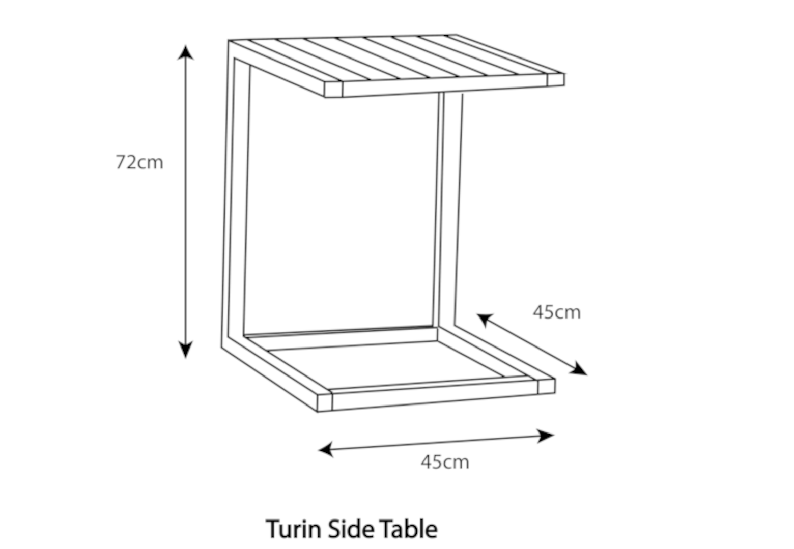 Side Table - dimensions image
