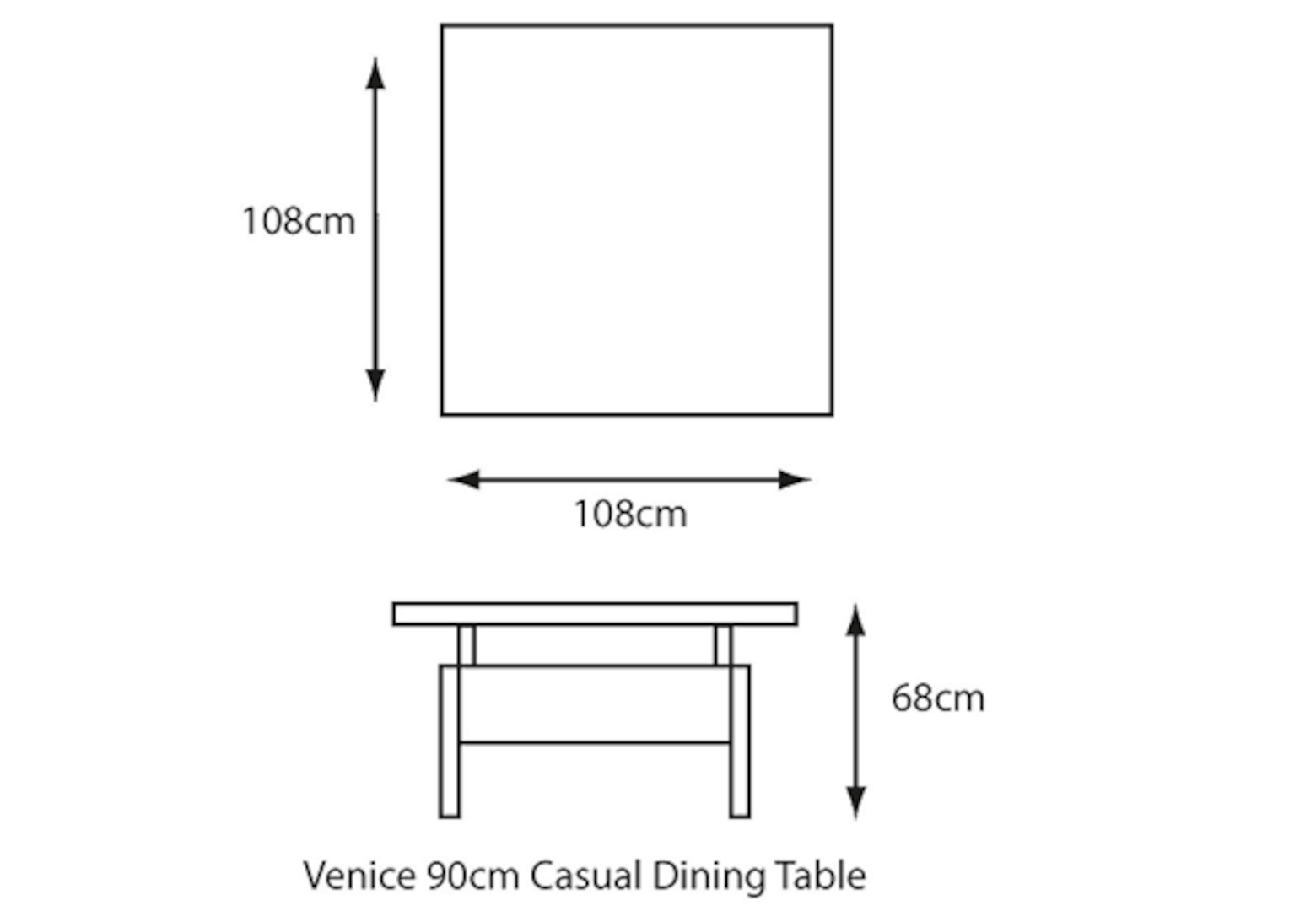 Table - dimensions image