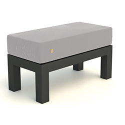 Small Image of LIFE Timber Soltex Half Pouffe/Stool in Lava / Mist