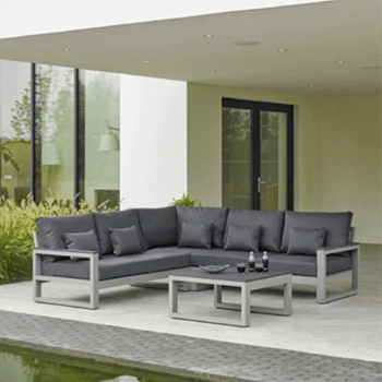 Image of LIFE Mallorca Corner Sofa Set in Matt Grey / Carbon