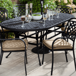 Small Image of Hartman Berkeley 6 Seat Oval Dining Set in Bronze / Amber - NO PARASOL