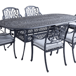 Extra image of Hartman Amalfi 6 Seater Oval Dining Set in Antique Grey / Platinum