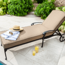 Small Image of Hartman Amalfi Lounger With Cushion in Bronze / Amber