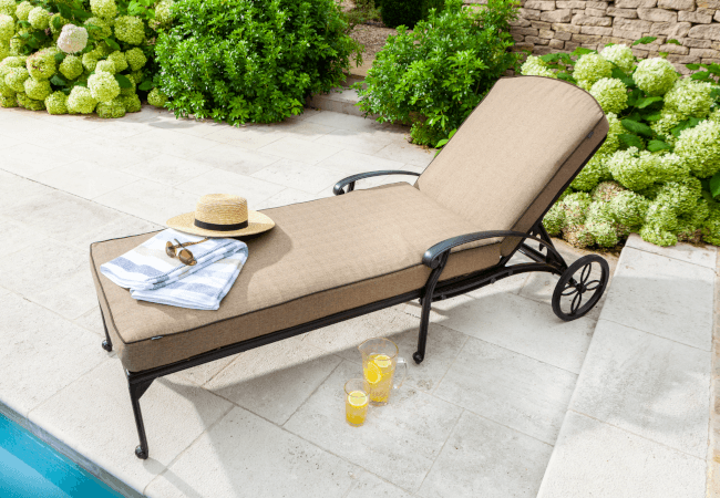 Image of Hartman Amalfi Lounger With Cushion in Bronze / Amber