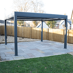 Extra image of Supremo Belfort 4x3m Aluminium Pergola with Curtains and LED Lights