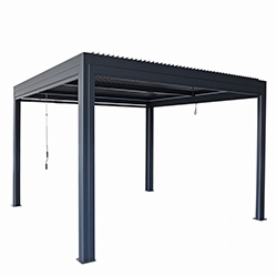 Extra image of Supremo Belfort 4x3m Aluminium Pergola with Curtains and LED Lights
