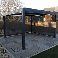 Extra image of Supremo Belfort 4x3m Aluminium Pergola with Curtains and LED Lights