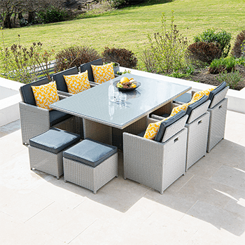 Image of Willow 6 Seater Cube Set with 4 Stools