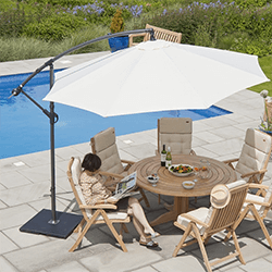 Image of Alexander Rose Round Aluminium Cantilever Sunshade in Ecru