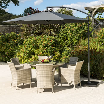 Image of Alexander Rose Round Aluminium Cantilever Sunshade in Charcoal