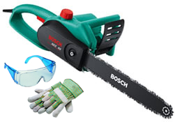 Image of Bosch Electric Chainsaw 40cm With Lubricant And Goggles - AKE-40