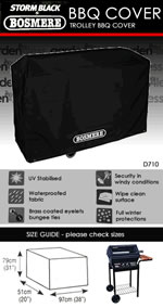 Small Image of Bosmere Storm Black Trolley BBQ Cover