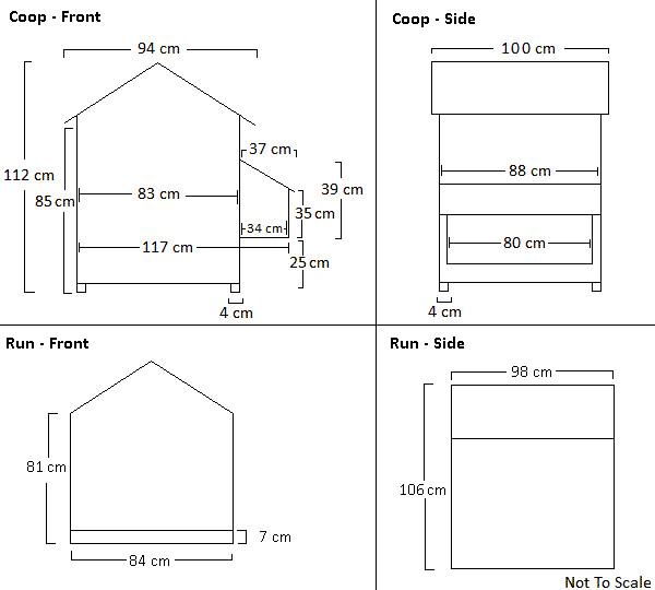 Freestanding Wooden Chicken Coop with Run - £135 | Garden4Less UK 