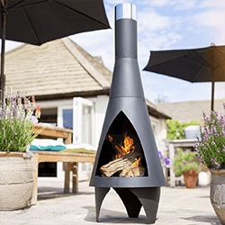 Extra image of Colorado Black Medium Steel Chiminea by La Hacienda