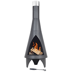 Extra image of Colorado Black Medium Steel Chiminea by La Hacienda