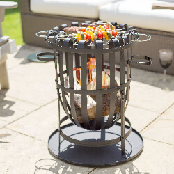 Small Image of Vancouver Large Round Garden Firebasket Barbeque By La Hacienda