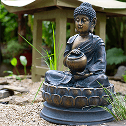 Extra image of Easy Fountain Sitting Buddha Solar Day and Night Water Feature