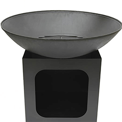 Extra image of Gardeco Isla Large Cast Iron Fire Bowl with Log Store