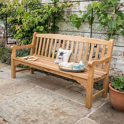 Small Image of Heritage Oak 6ft Garden Bench - 4 Seater