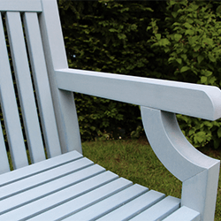 Extra image of Sandwick Winawood 3 Seater Wood Effect Garden Bench - Blue