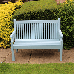Small Image of Sandwick Winawood 3 Seater Wood Effect Garden Bench - Blue