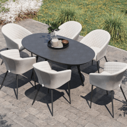 Small Image of Maze Ambition 6 Seat Oval Dining Set