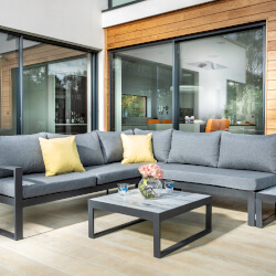 Small Image of Hartman Vienna Square Corner Sofa Lounge Set with Integrated Lounger in Xerix / Slate