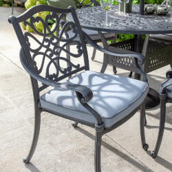 Small Image of Hartman Capri Dining Chair with Cushion in Antique Grey/ Platinum
