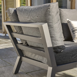 Extra image of LIFE Timber High Arm Soltex Corner Sofa Set in Lava / Graphite - Complete Set
