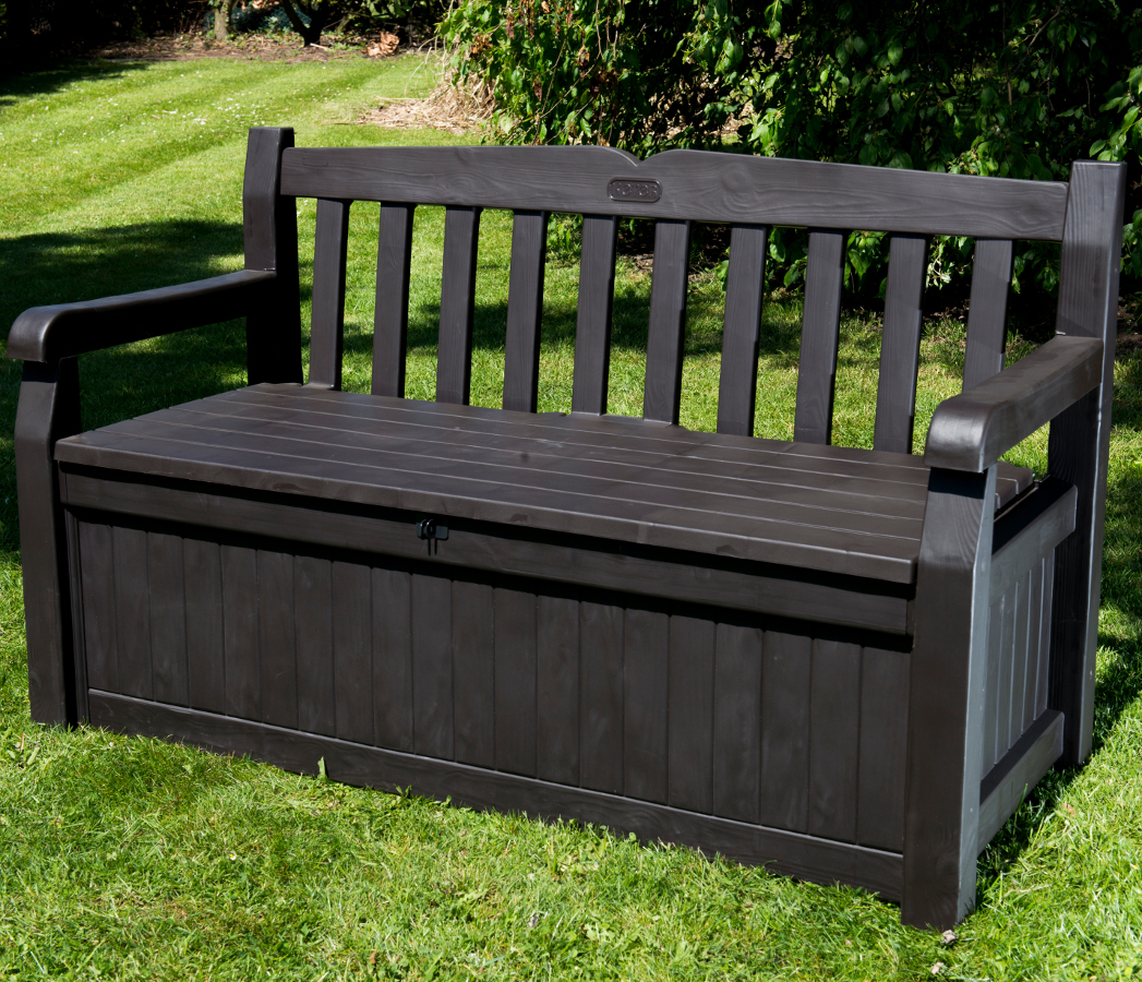 Iceni 2 Seater Storage Bench - Dark Brown Wood Effect - Â£ 